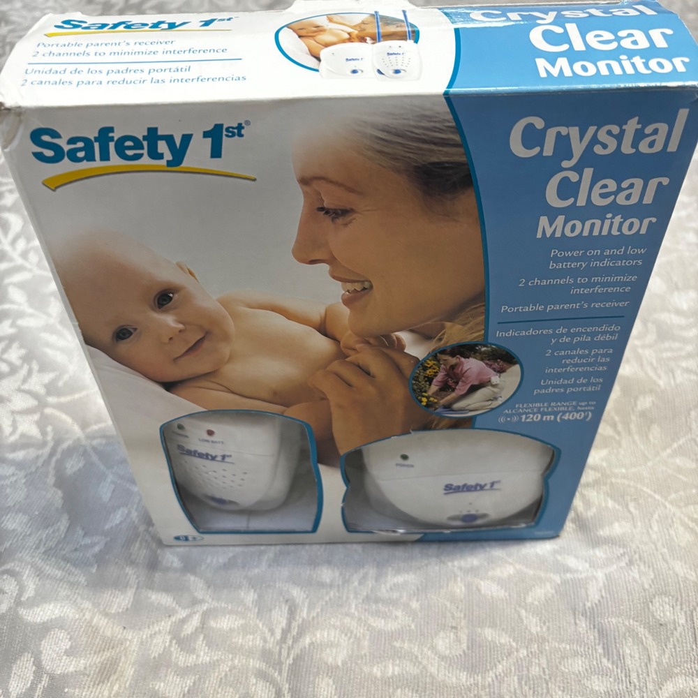 Safety 1st Crystal Clear Baby Monitor 49230D White Blue Excellent Vintage 2004